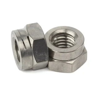 304 Stainless Steel A2 70 NF E 25 411 All Metal Dual Slotted Self Locking Hex Nuts Hexagon Slotted Lock Nuts