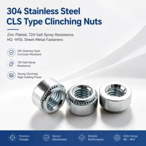 304 Stainless Steel CLS Type Clinching Nuts Zinc Plated 72H Salt Spray Resistance M2 M10 Sheet Metal Fasteners