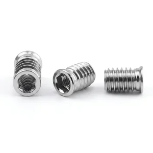 304 Stainless Steel Countersunk Threaded Insert Nut Press Fit Embedded Insert Nuts for Wooden Furniture Assembly