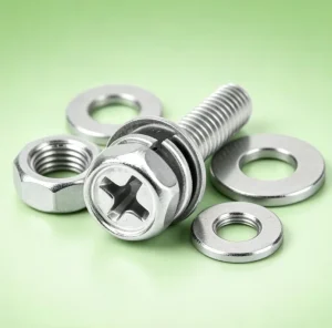 304 Stainless Steel Cross Recessed Hex Head Combination Screw 3 in 1 Bolt with Washer & Spring Washer for Machinery Assembly