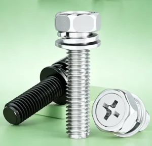 304 Stainless Steel Cross Recessed Hex Head Screw 3 in 1 Assembled Bolt Flat Washer & Spring Washer Hardware Fitting