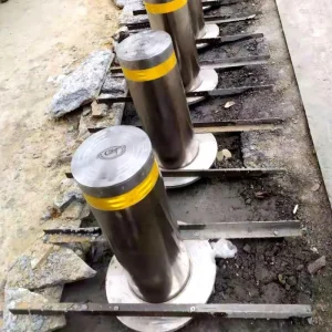 304 Stainless Steel Fully Automatic Lifting Column Retractable Parking Bollard Engineer Grade Reflective Ip68 Protection Water