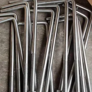 304 Stainless Steel L shaped Anchor Bolts GB799 Embedded J Bolts with Nut Assembly M8 M72