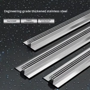 304 Stainless Steel Modern Anti static Integrated Gutter Courtyard Kitchen Floor Drain U Shaped Gutter Cover Linear Factory