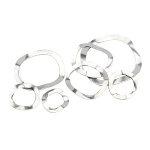 304 Stainless Steel Plain Wave Washer 3 Peak Shape Elastic M3 to M31 Vibration Proof Heavy Duty Industrial Lock Washer