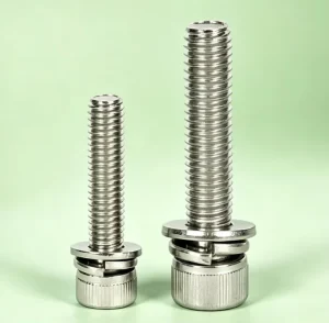 304 Stainless Steel Pre-Assembled Socket Head Cap Screws, Cup Head Bolts with Flat and Spring Washers for Industrial Equipment