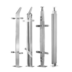 304 Stainless Steel Railing Column for Balcony Building Indoor Stair Glass Applications Manufactured Quality