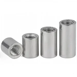 304 Stainless Steel Round Coupling Nut Long Extension M8 M10 M12 M14 M16 M20 Cylinder Nut Tie Rod Cylindrical Connector Nuts