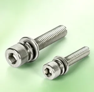 304 Stainless Steel Socket Head Cap Screws, Combination Bolts with Flat & Spring Washer, Fully Threaded Assembled Fasteners