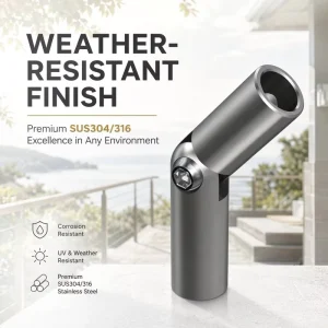 304 Stainless Steel Staircase Handrail Adjustable Angle Connector for Staircase Handrail Railing