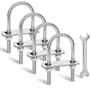 304 Stainless Steel U Bolts Nuts for Pipelines Trailers Roof Baskets Camper Bumpers Industrial Steel Structure Conduits Plain