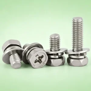 304SS Cross Recessed Hex Combination Bolt Pre-assembled 3 in 1 Screw for Cabinet Automobile & Mechanical Fastening