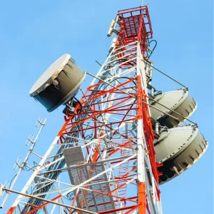 30m Seamless Steel Tubular Lattice Guyed Mast 3 Legged Tower for WiFi & Microwave Antenna Telecommunication Signal Transmission
