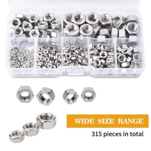 315 PCs Metric 304 Stainless Steel Hexagon Nut Classification Kit Screws Bolts M2M2.5M3M4M5M6M8
