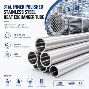 316 316H 316L Sanitary Stainless Steel Tube Food Grade Heat Exchanger Tube and Pipe Fittings for Food & Beverage Processing
