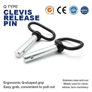 316 Stainless Steel M8 M10 M12 Marine Grade Q Type Handle Hitch Pin Corrosion Resistant Quick Release Clevis Pin