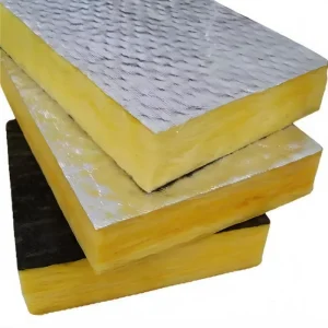 32k80 High quality Yellow Fiberglass Glass Wool Board Fireproof Insulation Building Material Indoor Partition Roof Panel
