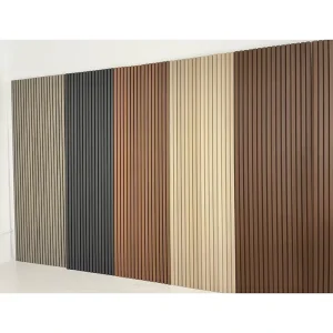 3D Embossed Garden Round Wood Look Lining White Wooden Strips Fluted WPC Wall Board Panels Cladding