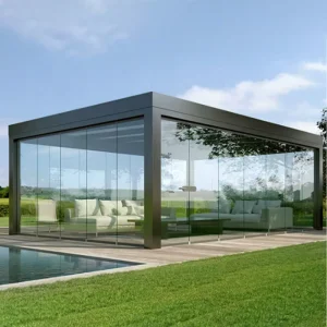 3x3m 6x4m OEM Outdoor Pergola Motorized Adjustable Louver Pagola Aluminum Bioclimatic Gazebo Roof Pergola