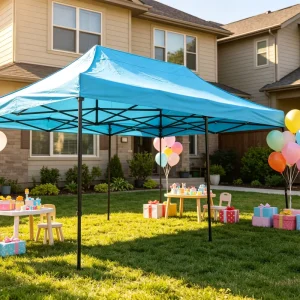 3x6m Heavy Duty Steel Frame Pop up Canopy Tent Glossy Black Finish Waterproof for Trade Show Events