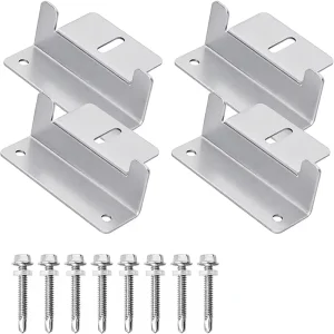 4-Piece Solar Panel Mounting Brackets 100mm Aluminum Roof/Wall Mount for RVs Boats Caravans-Includes Screws Nuts