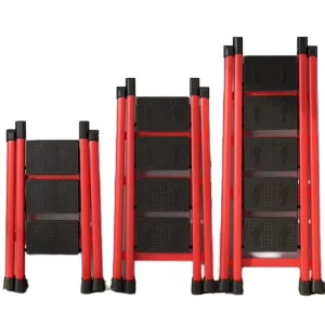 4 Step Folding Steel Ladder with Handrail Portable Multi Purpose Indoor Outdoor Use