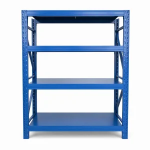4 Tier Stackable Shelving System 500kg Capacity Heavy Duty Steel Storage Rack with Reinforced Columns for Archive Room
