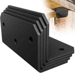4″x2″ Heavy Duty Steel Brackets, Rust Resistant Coating, 300 Lbs Load, Reinforce Frames, Fences & Railings