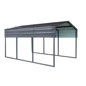 4.5x3m Heavy Duty Carport Canopy with Galvanized Steel Roof and Frame