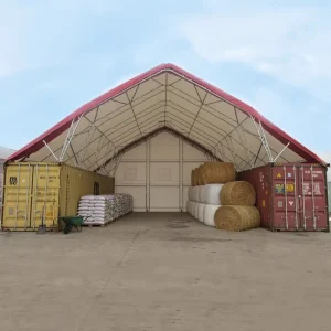 40ft/20ft Double Truss Galvanized Steel Peaked Roof Storage Shed Container Canopy Shelter Warehouse CE Certified Car Garage Car
