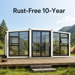 40ft Expandable Container House with Roof Terrace, 3 Bedrooms, Prefab Modular Portable Villa with Rooftop Garden