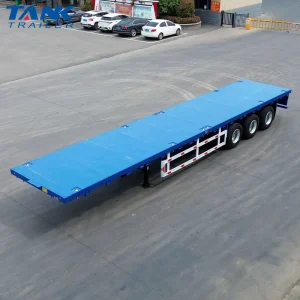 40ft Steel Flatbed Semi Trailer 3/4 Axles 50Ton Payload Heavy Duty Truck Trailer with Container Locks