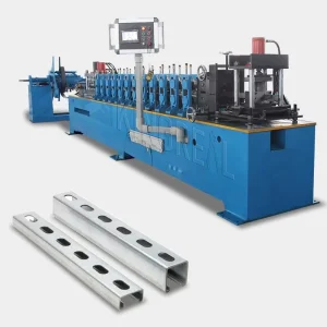 41*41 41*21 C Channel Roll Forming Machine PV Photovoltaic Mounting Systems Bracket Making Machine Slotted C Channel