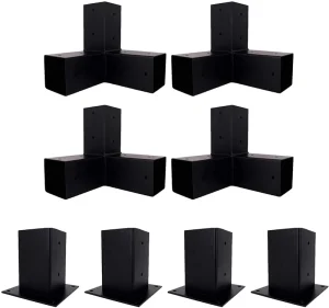 4×4 6×6 Slanted Roof Outdoor Fence Square Powder Coating Steel Metal Pergola Bracket Angle Support