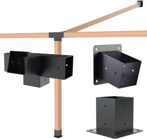 4×4 Roof Mounting Pergola Bracket Kit Easily Assembled Steel Iron for Shading Facilities for Arbours Pavilion Attached to Eaves