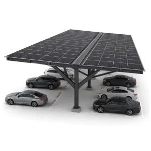 50KW 100KW Y Type Double Row Solar Carport Commercial PV Parking Canopy System for Parking Lot