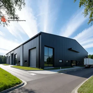 50m Clear Span Hot Dip Galvanized Steel Warehouse 50-Year Rust Protection Free CAD Design