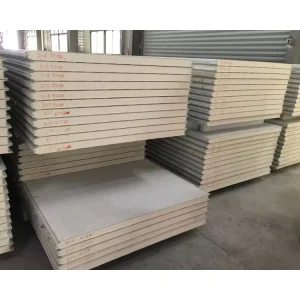 50mm 75mm 100mm 150mm Color Steel Insulation Wall PU Polyurethane Sandwich Panel Fire Resistant Water Resistant Cold Warehouse