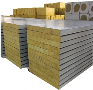 50mm 75mm 100mm Insulated Roof Wall Rock Mineral Wool Sandwich Panel