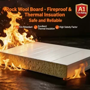 50mm 75mm 100mm Thickness Polyurethane Edge Rock Wool Fireproof Roof Panel for Construction