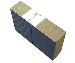 50mm 75mm Steel Polyurethane Edge Rock Wool Sandwich Panel Eco Friendly Fire Resistant Modern Design Metal Decorative Exterior Wall