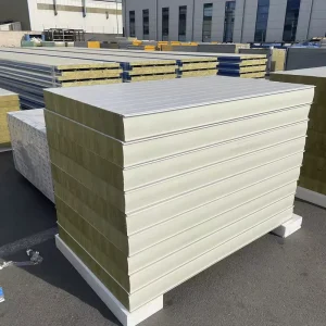 50mm Eco friendly Rock Wool Sandwich Panel with EN 13501 Fire Testing Wall Sandwich Panels for Warehouse Pharmaceutical Workshop