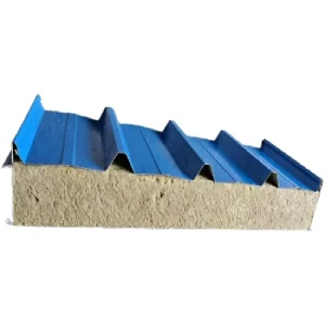 50mm Industrial Waterproof Fire Rated Rock Wool Sandwich Panel with Anti Corrosion Steel Plate Insulated Acoustic Glasswool