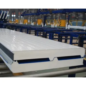 50mm PU Sandwich Panel with Color Coated Steel Surface, Fireproof, Waterproof