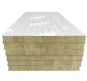 50mm Rock Wool Sandwich Panel with Fireproof PU Rock Wool Core Sandwich Panel Wall Panel