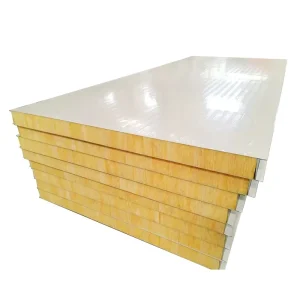 50mm Thick Color Steel Glass Fiber Wool Partition Wall Ceiling Insulation High Sound Absorption Soundproof Sandwich Panel