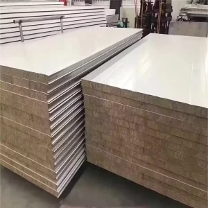 50mm Thick Fireproof Durable Rock Wool Sandwich Panels Roofing Wall Insulation Anti Corrosion