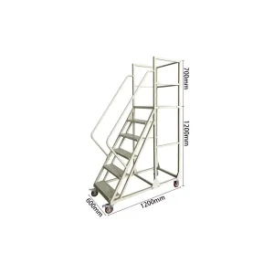6-Step 1.2 m Steel Ladder with 4 Wheels