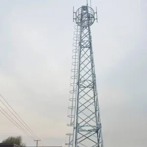 60m Galvanized 4 Legged Steel Lattice Angular Tower 40m Pole with 100feet 200feet 20m Tower Telecommunication Accessory
