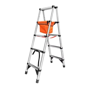 7 Step Distance Walkable Herringbone Multifunctional Household Folding Telescopic Ladder Stainless Steel Thickened 150kg Load